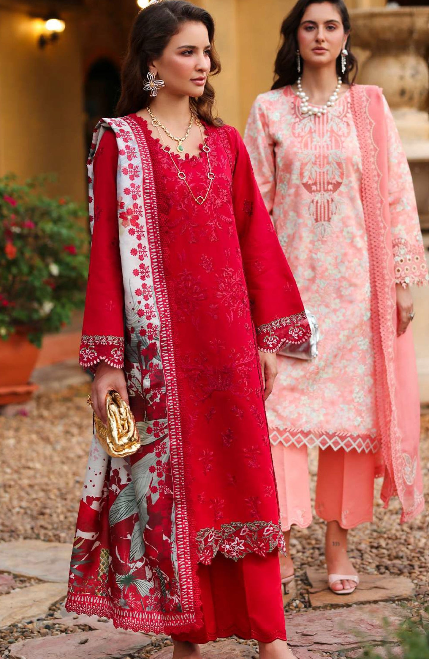 Florence by Rang Rasiya Embroidered Lawn Unstitched 3 Piece Suit - MEHARMAH - RR26FL - Red - Summer Collection