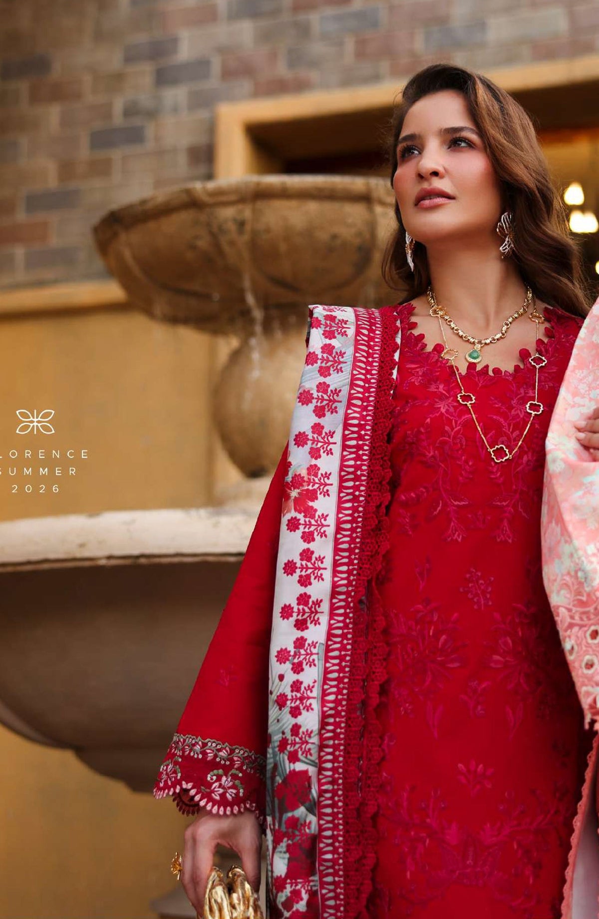 Florence by Rang Rasiya Embroidered Lawn Unstitched 3 Piece Suit - MEHARMAH - RR26FL - Red - Summer Collection