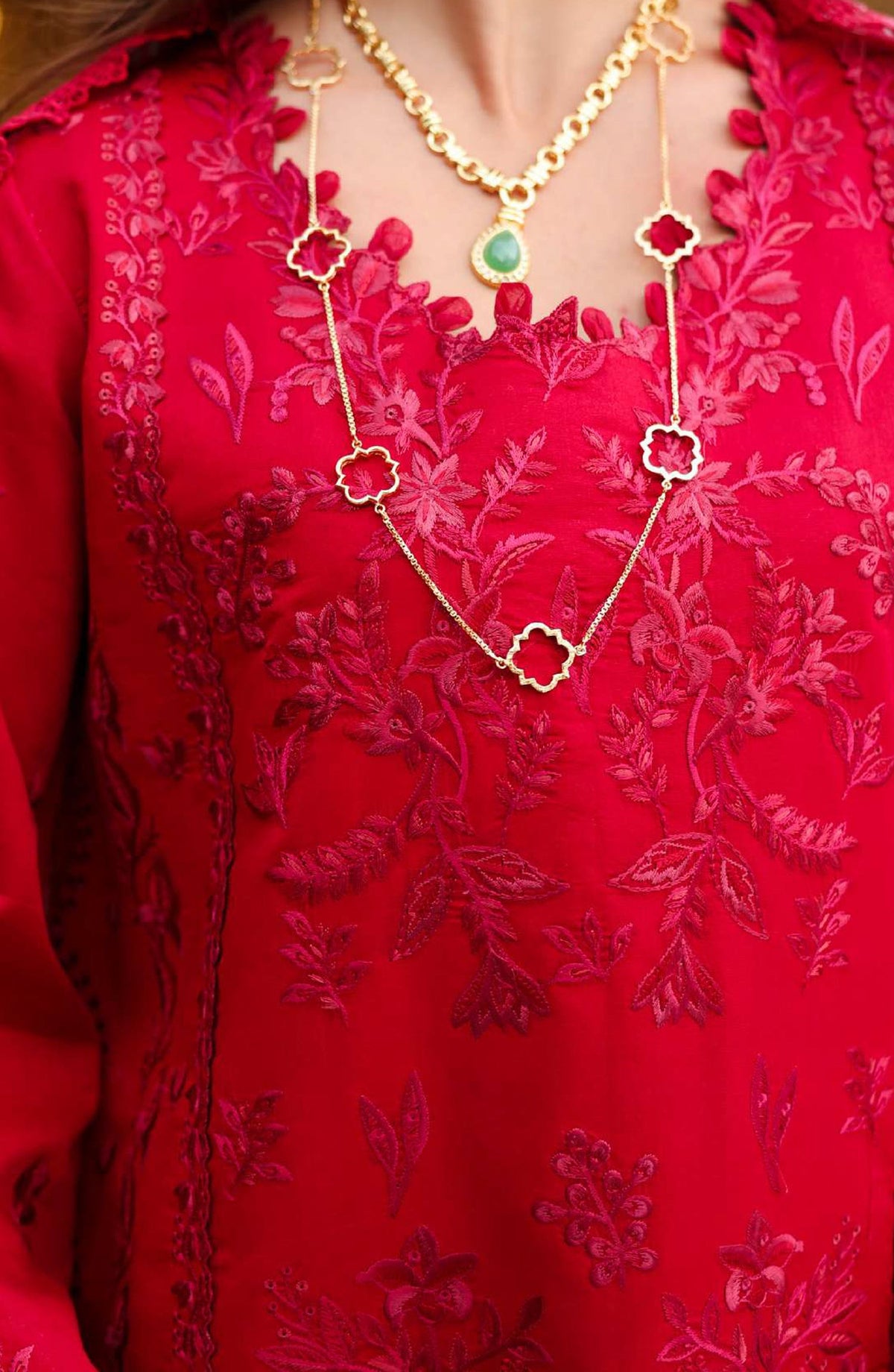 Florence by Rang Rasiya Embroidered Lawn Unstitched 3 Piece Suit - MEHARMAH - RR26FL - Red - Summer Collection
