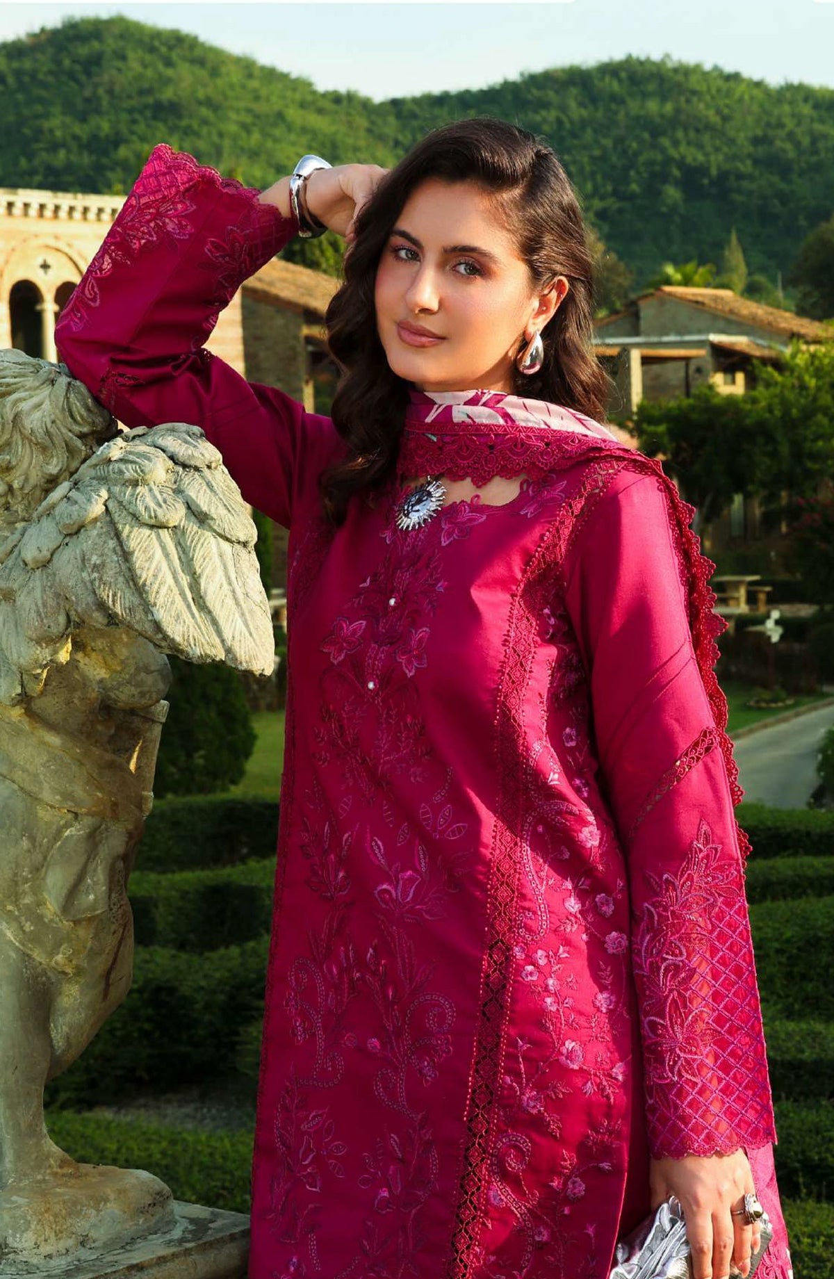 Florence by Rang Rasiya Embroidered Lawn Unstitched 3 Piece Suit - MIRAAL - RR26FL - Pink - Summer Collection