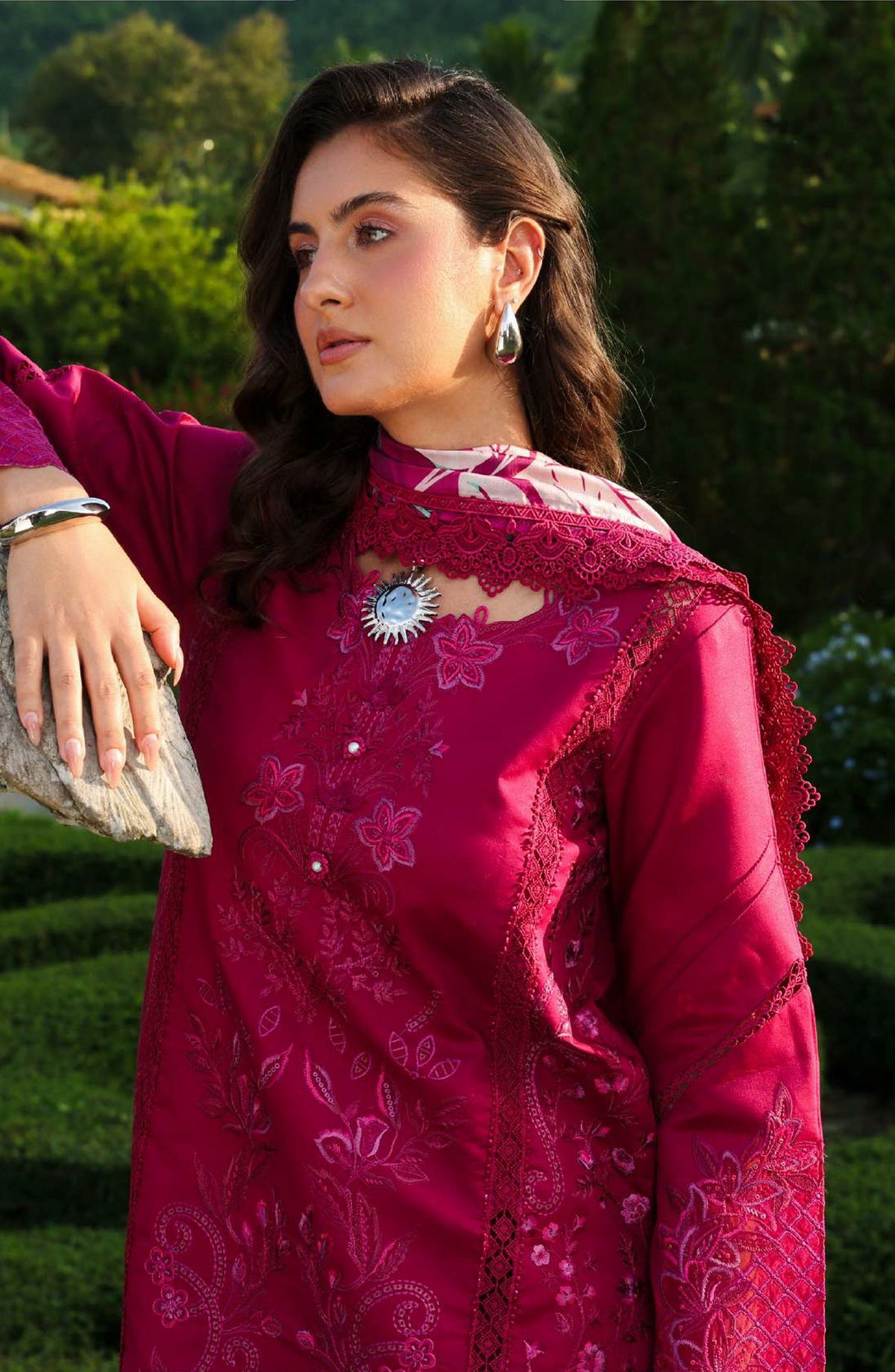 Florence by Rang Rasiya Embroidered Lawn Unstitched 3 Piece Suit - MIRAAL - RR26FL - Pink - Summer Collection