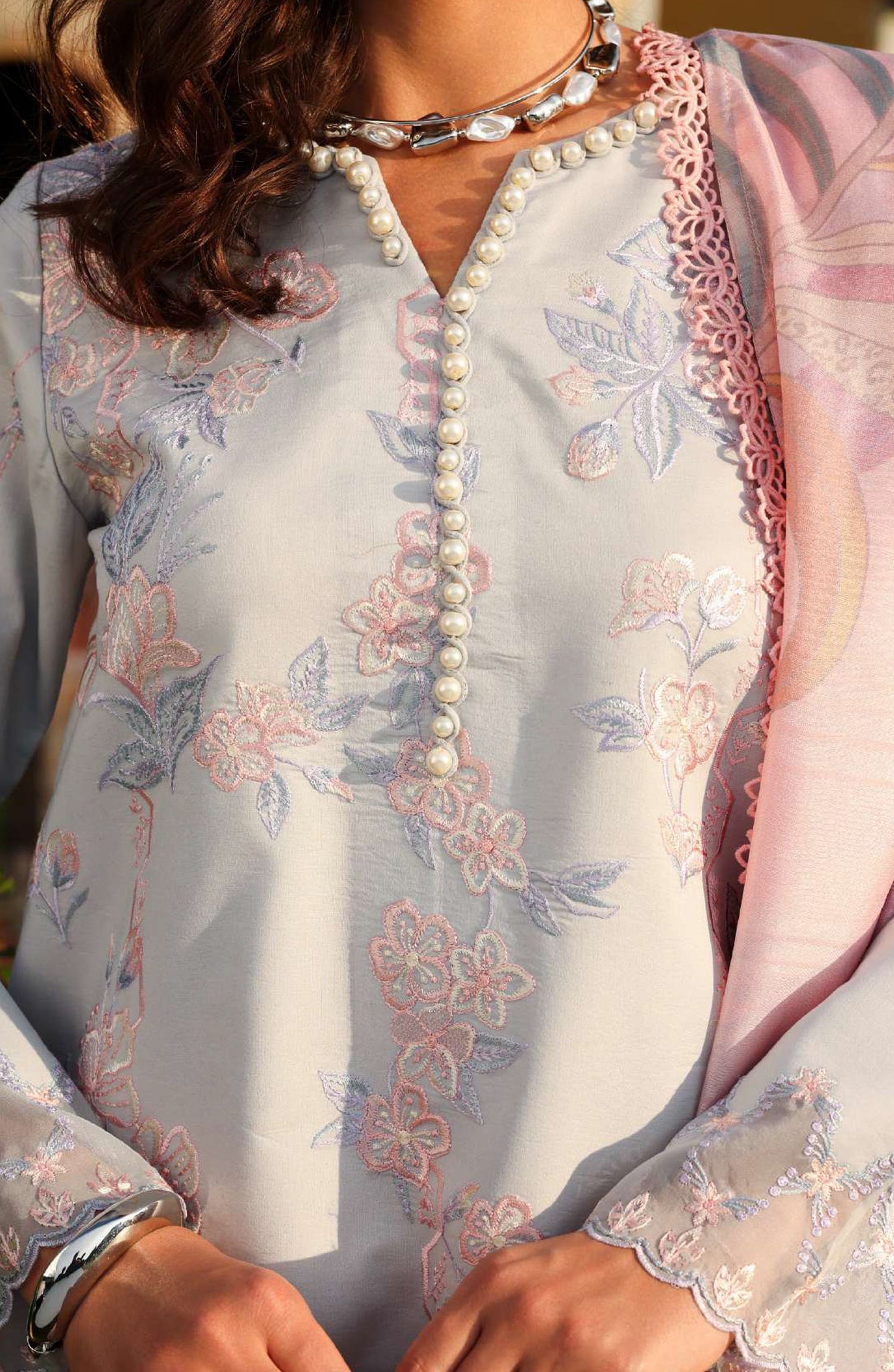 Florence by Rang Rasiya Embroidered Lawn Unstitched 3 Piece Suit - ALIZEH - RR26FL - Blue - Summer Collection