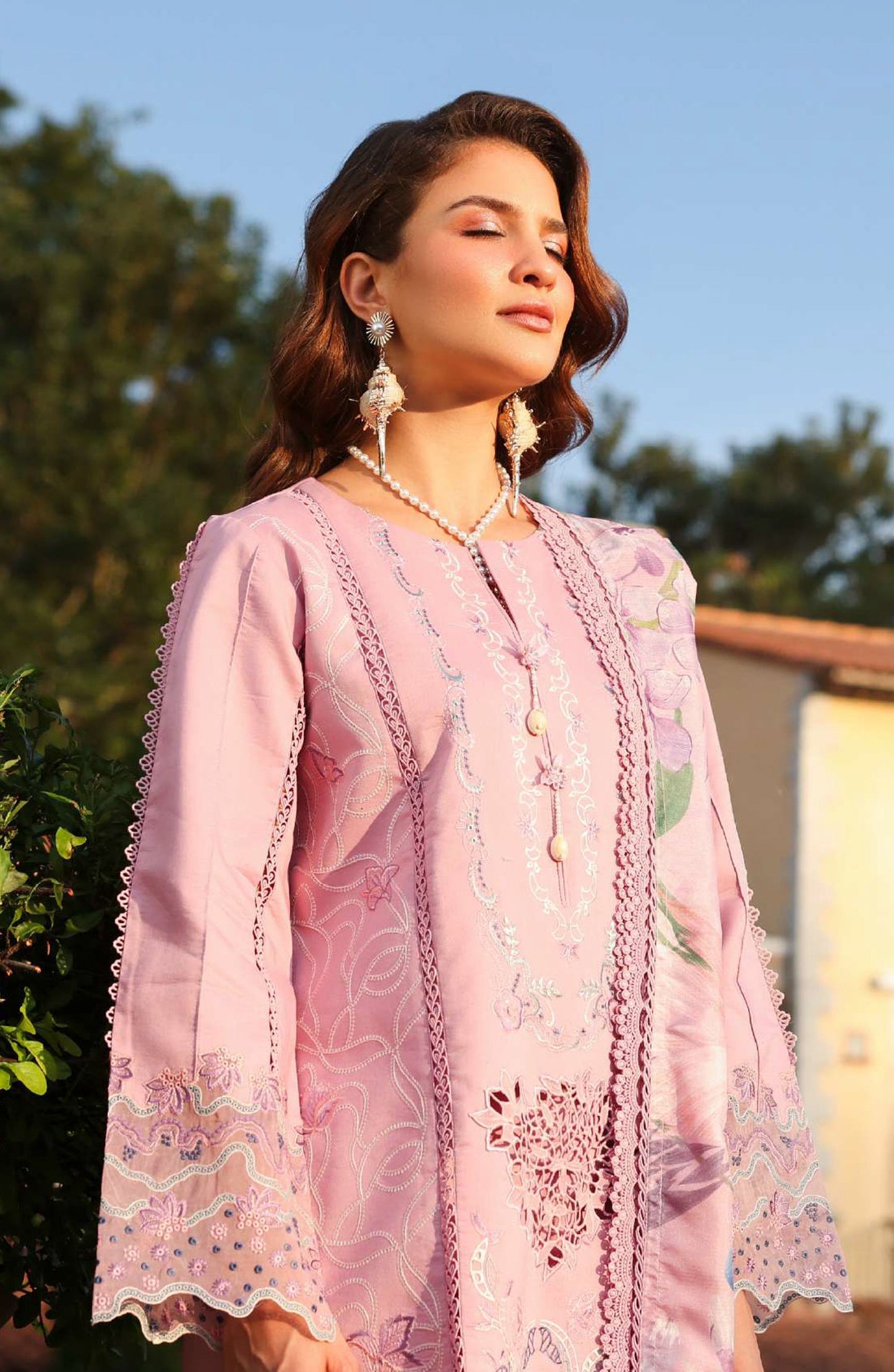 Florence by Rang Rasiya Embroidered Lawn Unstitched 3 Piece Suit - MANHA - RR26FL - Pink - Summer Collection
