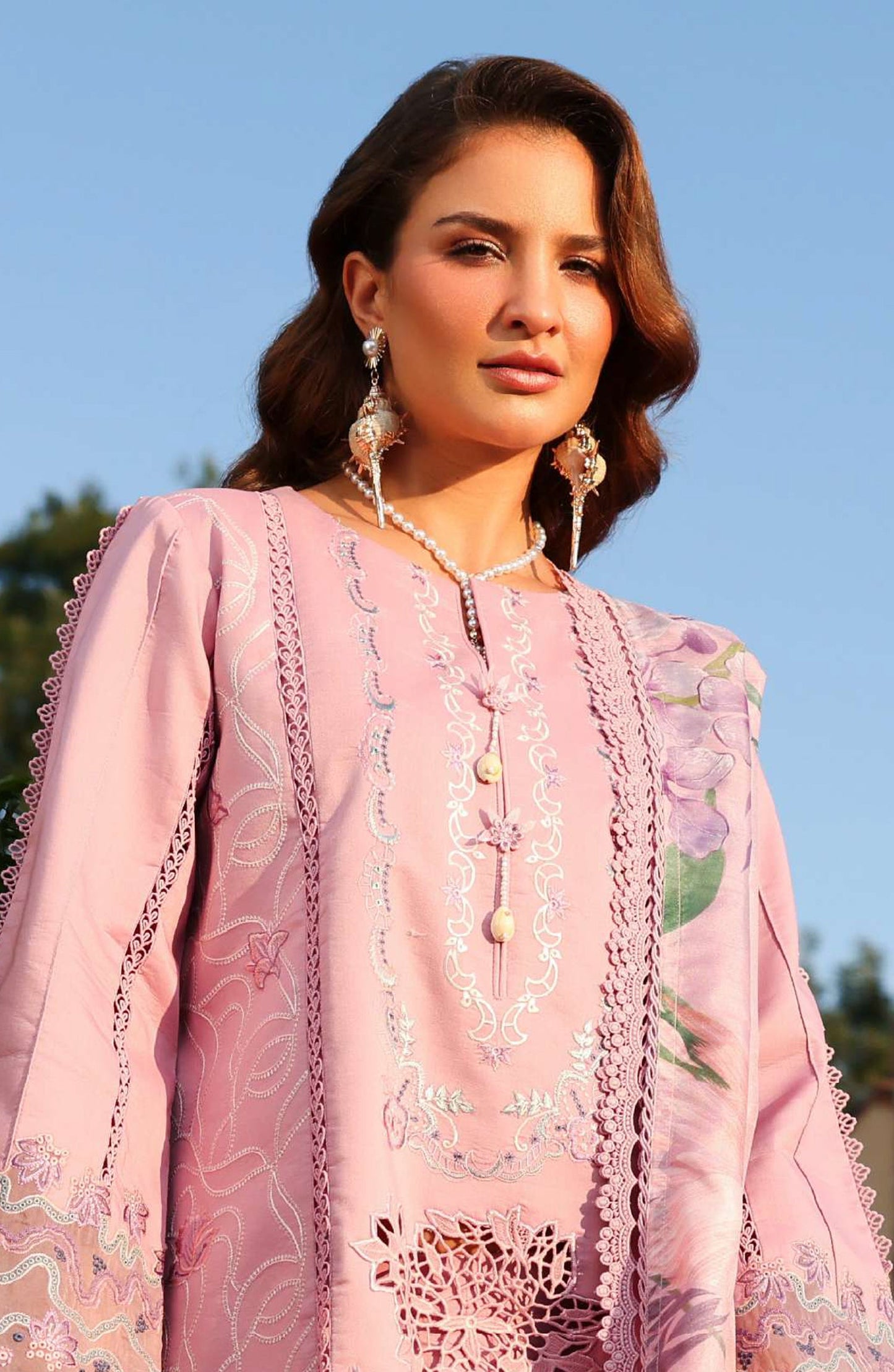 Florence by Rang Rasiya Embroidered Lawn Unstitched 3 Piece Suit - MANHA - RR26FL - Pink - Summer Collection