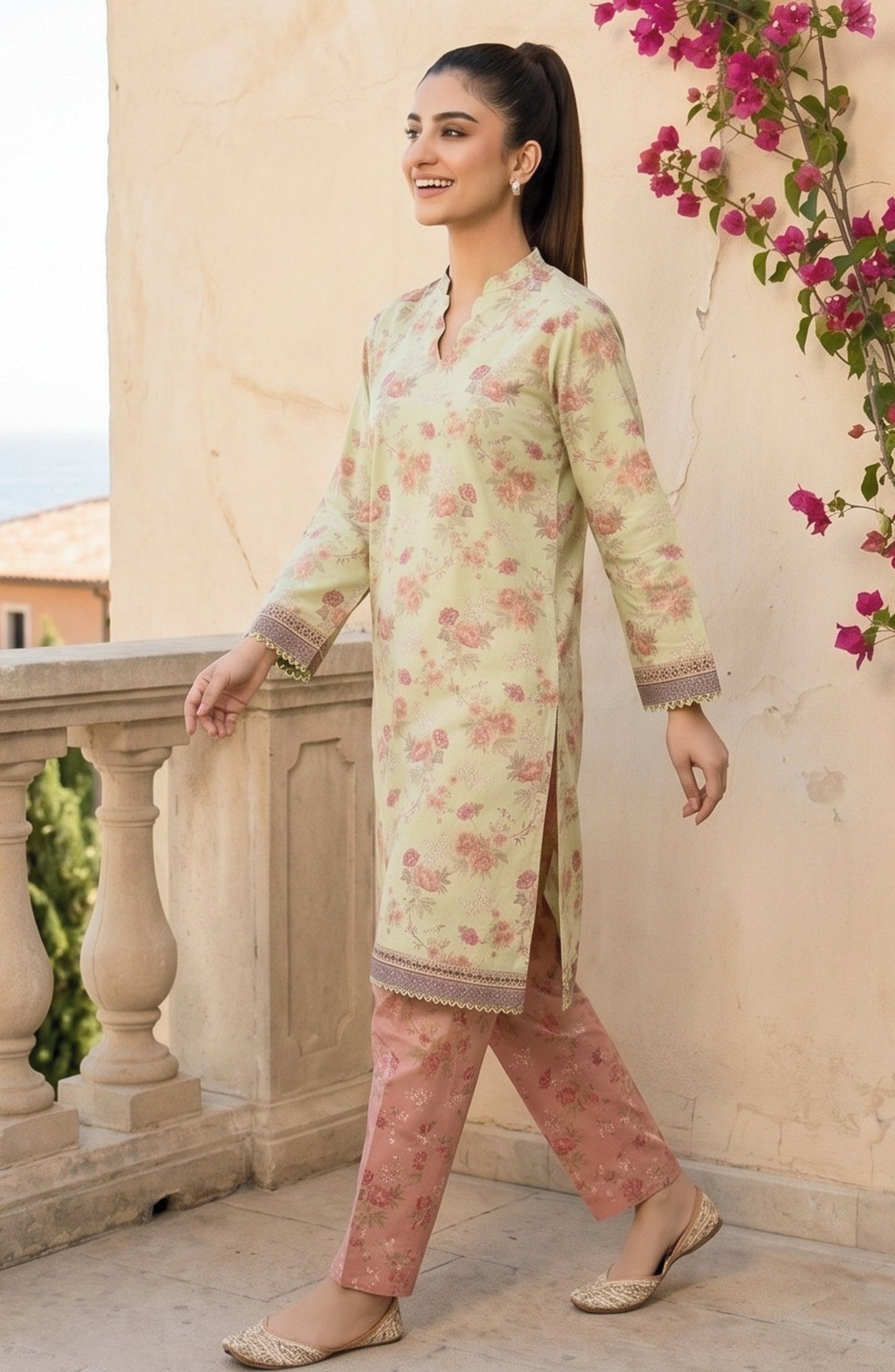 Florence by Tawakkal Fabrics Printed Lawn Stitched 2 Piece Suit - D-4203 - TF26FLTW - Green - Summer Collection
