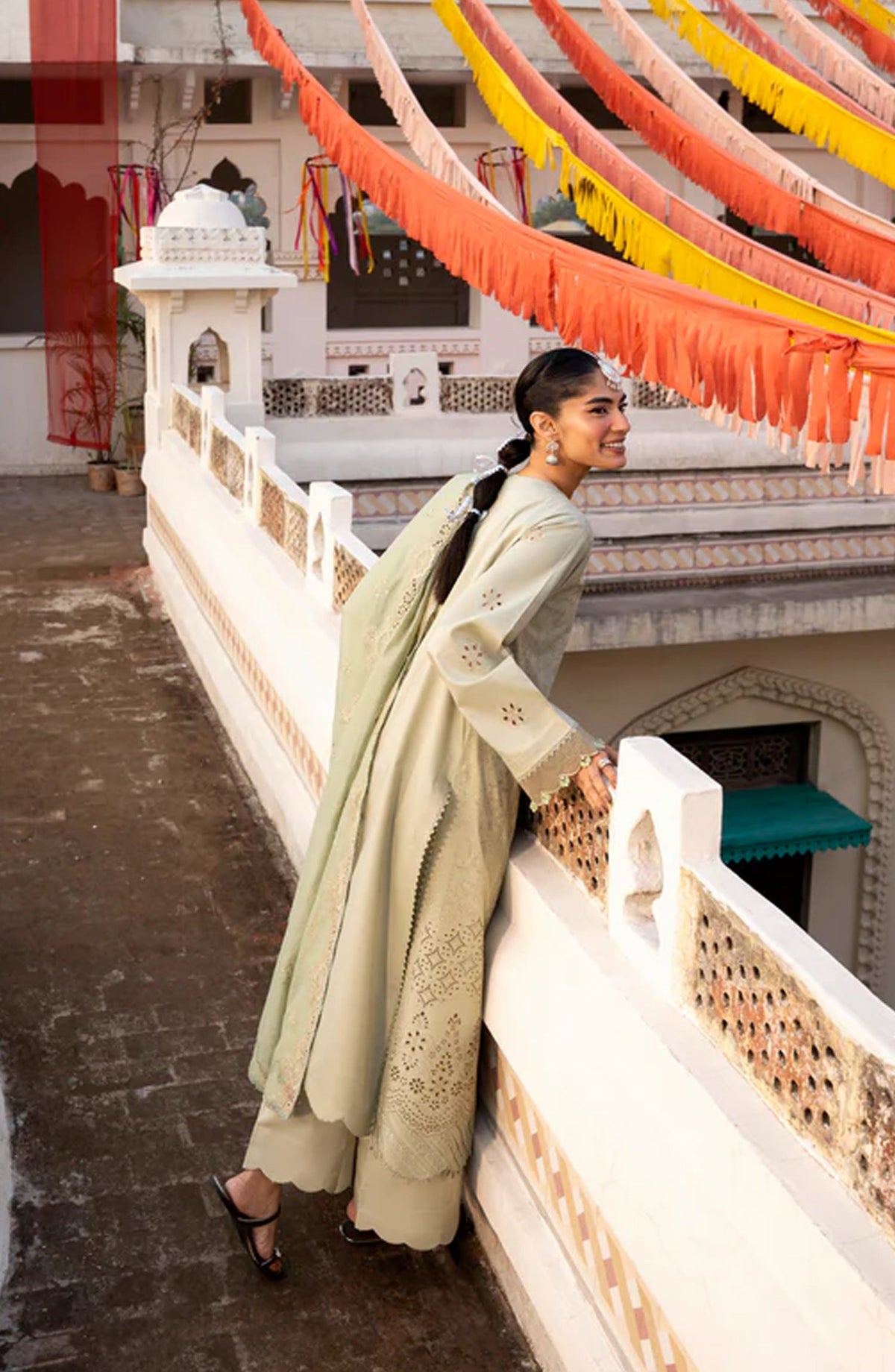 Florent Basant Embroidered Chikankari Unstitched 3 Piece Suit - FBC-3A - FL26BSN - Green - Summer Collection