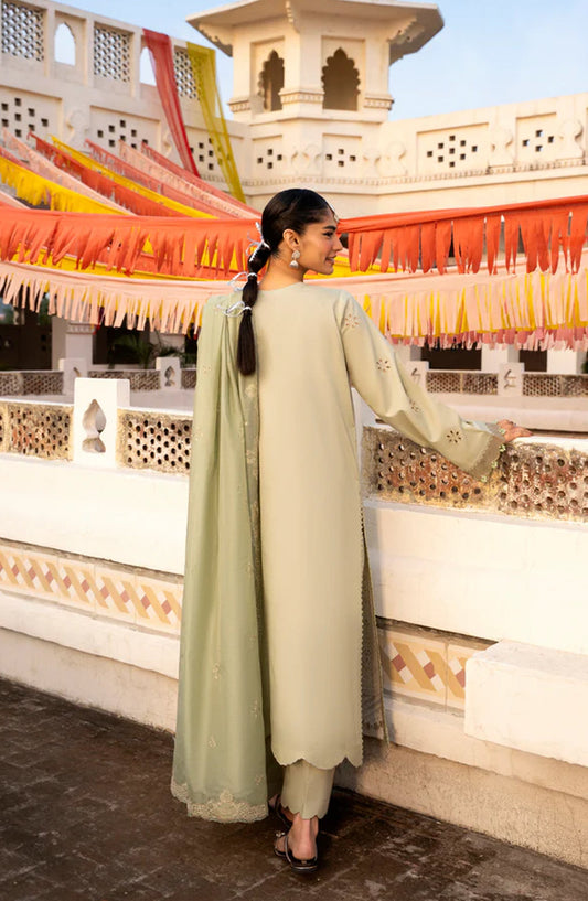Florent Basant Embroidered Chikankari Unstitched 3 Piece Suit - FBC-3A - FL26BSN - Green - Summer Collection
