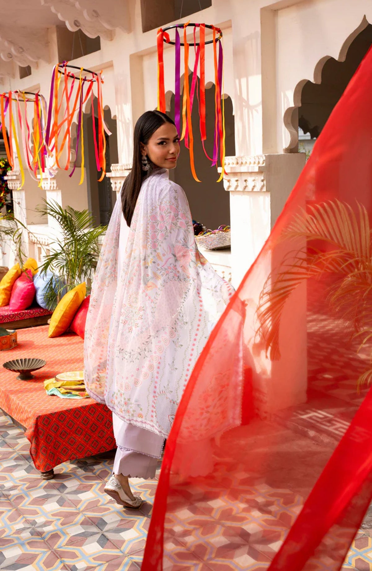 Florent Basant Embroidered Chikankari Unstitched 3 Piece Suit - FBC-2B - FL26BSN - Purple - Summer Collection