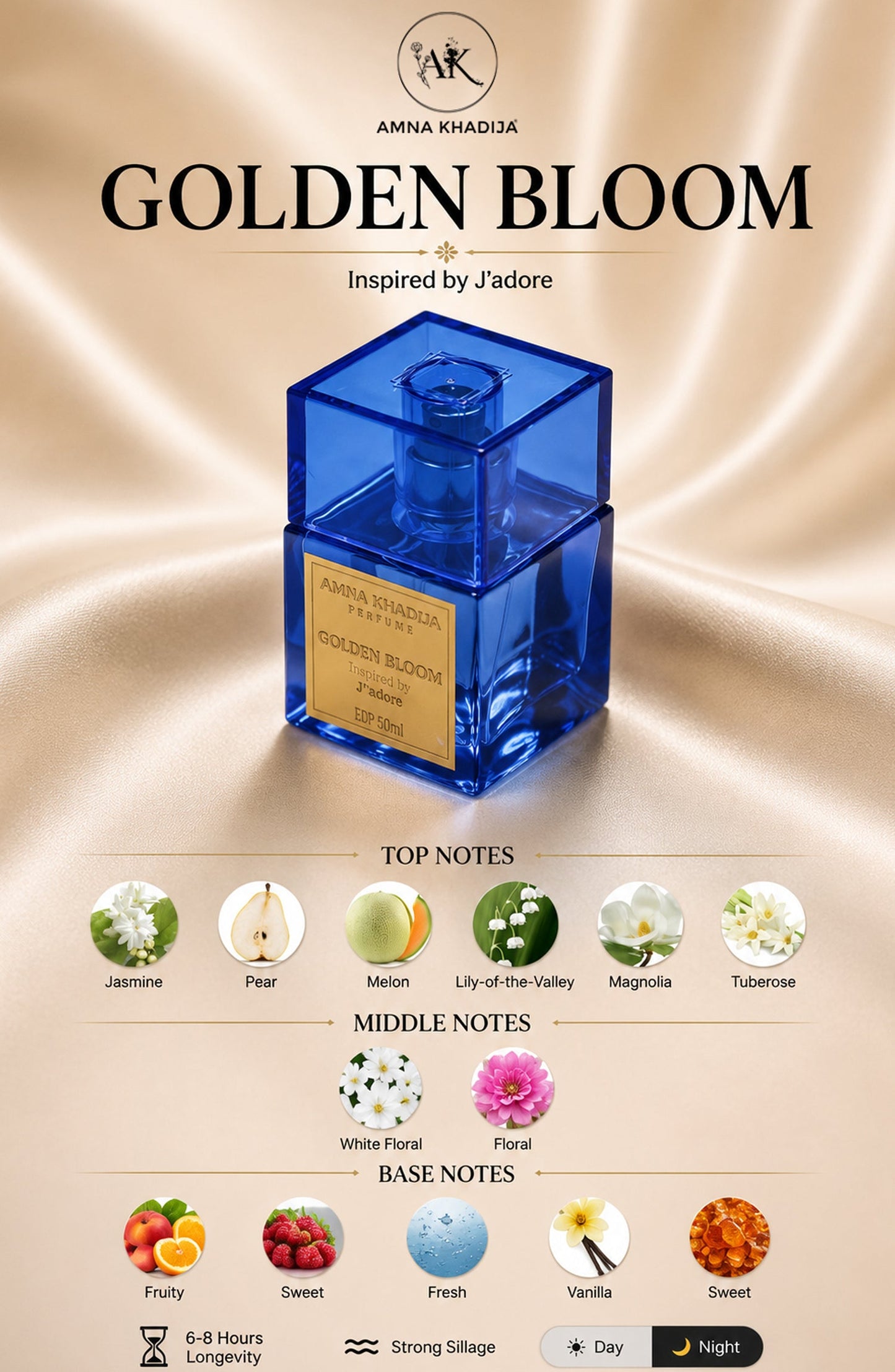 GOLDEN BLOOM Inspired by J'adore - AMK26TW - Women Perfume