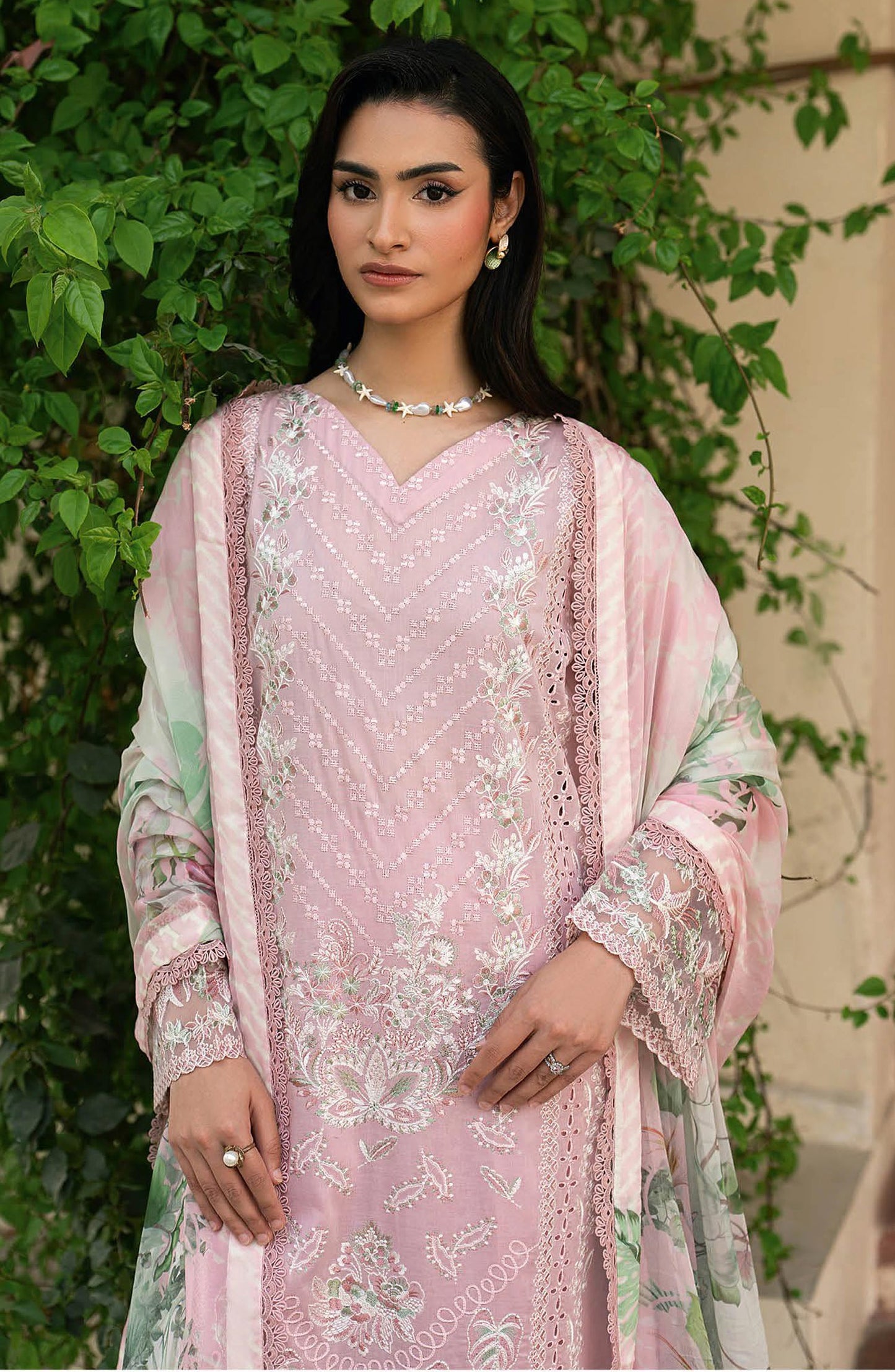 Ghazal by Ramsha Embroidered Lawn Unstitched 3 Piece Suit - G-705 - RM26ZAL - Pink - Summer Collection