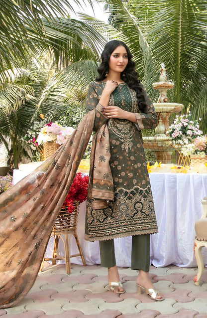 Gul Bahaar by Tawakkal Fabrics Embroidered Lawn Unstitched 3 Piece Suit - D-2790 - TF26GB - Green - Summer Collection