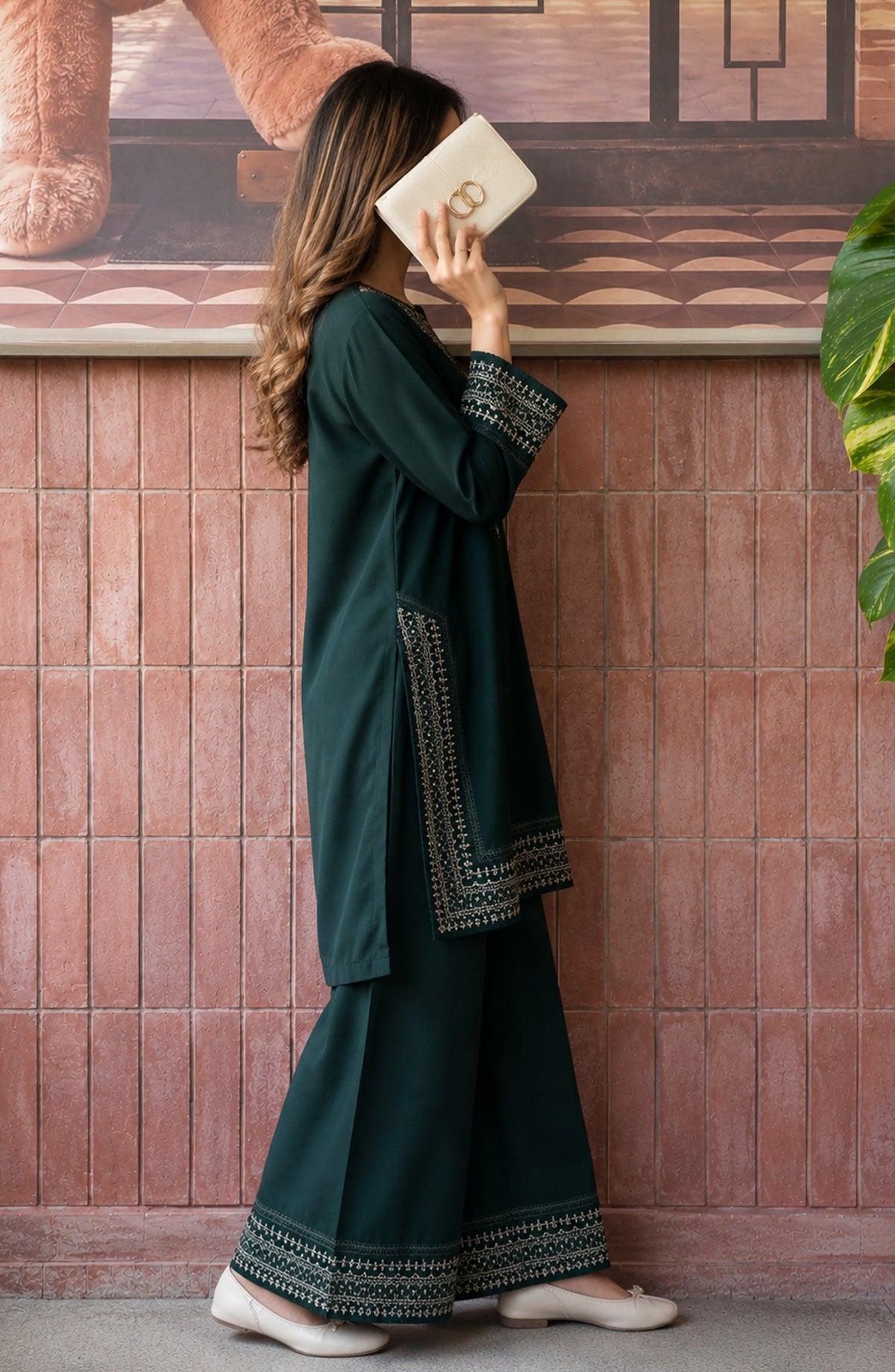 Gul Tanka by Amna Khadija Embroidered Cotton Stitched 2 Piece Co-ord Set - AKPGT-02 - AM26GTNK - Green - Summer Collection