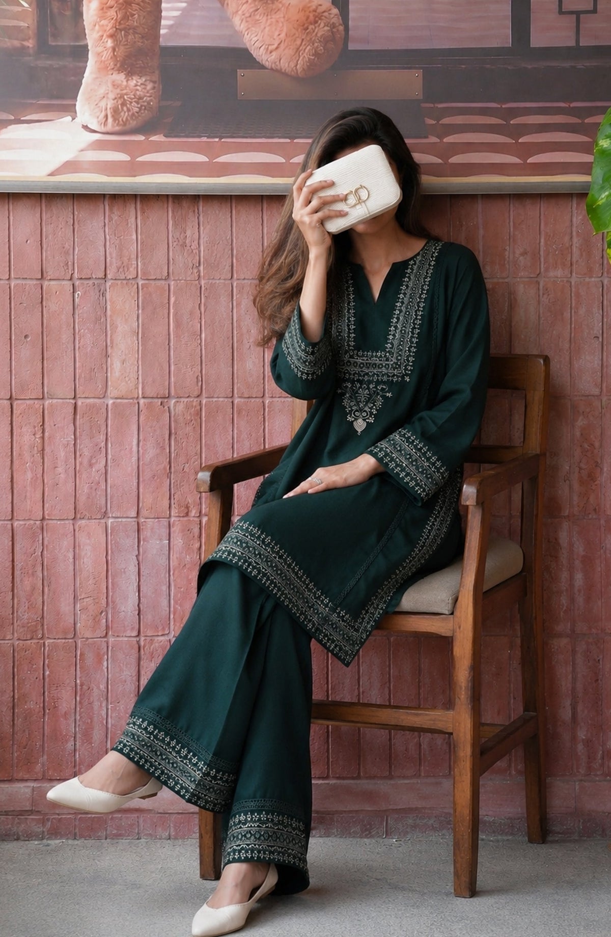 Gul Tanka by Amna Khadija Embroidered Cotton Stitched 2 Piece Co-ord Set - AKPGT-02 - AM26GTNK - Green - Summer Collection