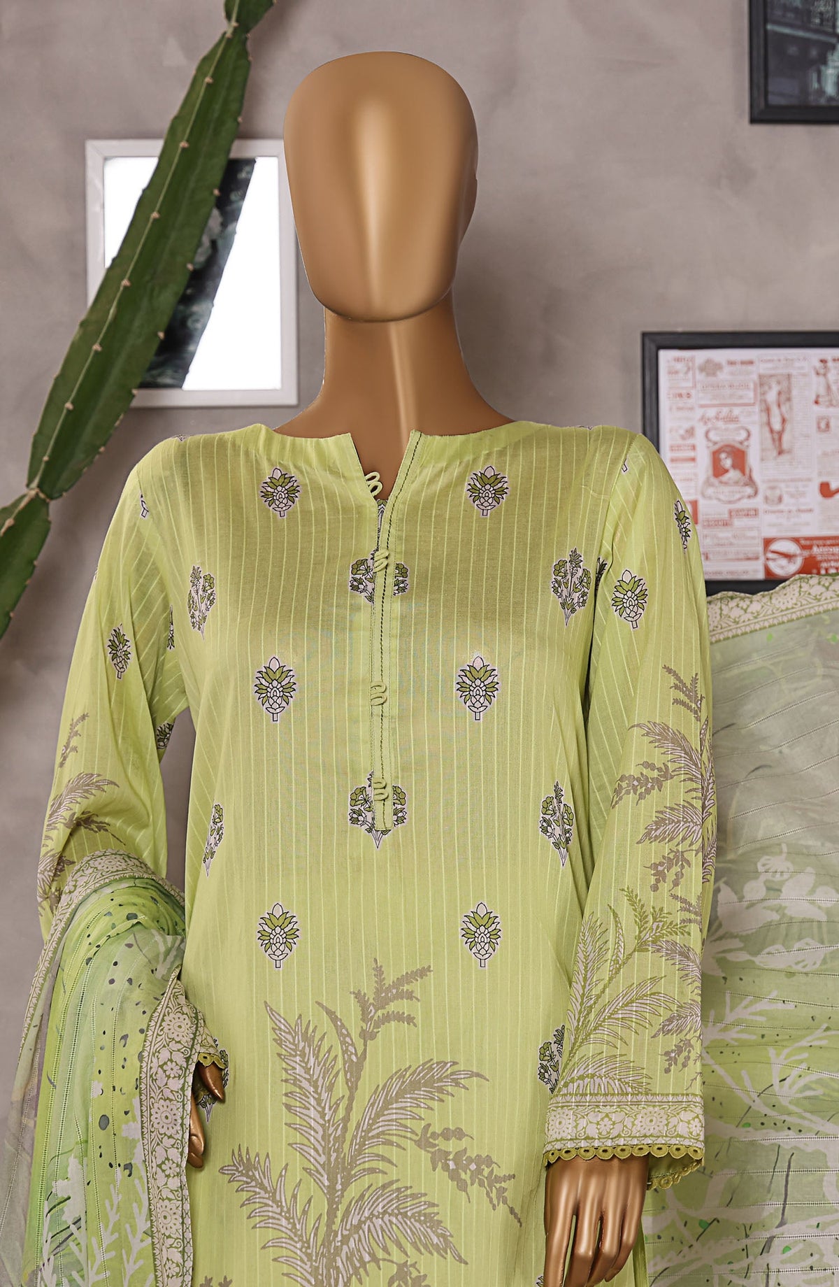 Nayab by HZ Textile Digital Printed Lawn Unstitched 3 Piece Suit - HZ25NYB2 - NPD-06 - Lemon - Summer Collection