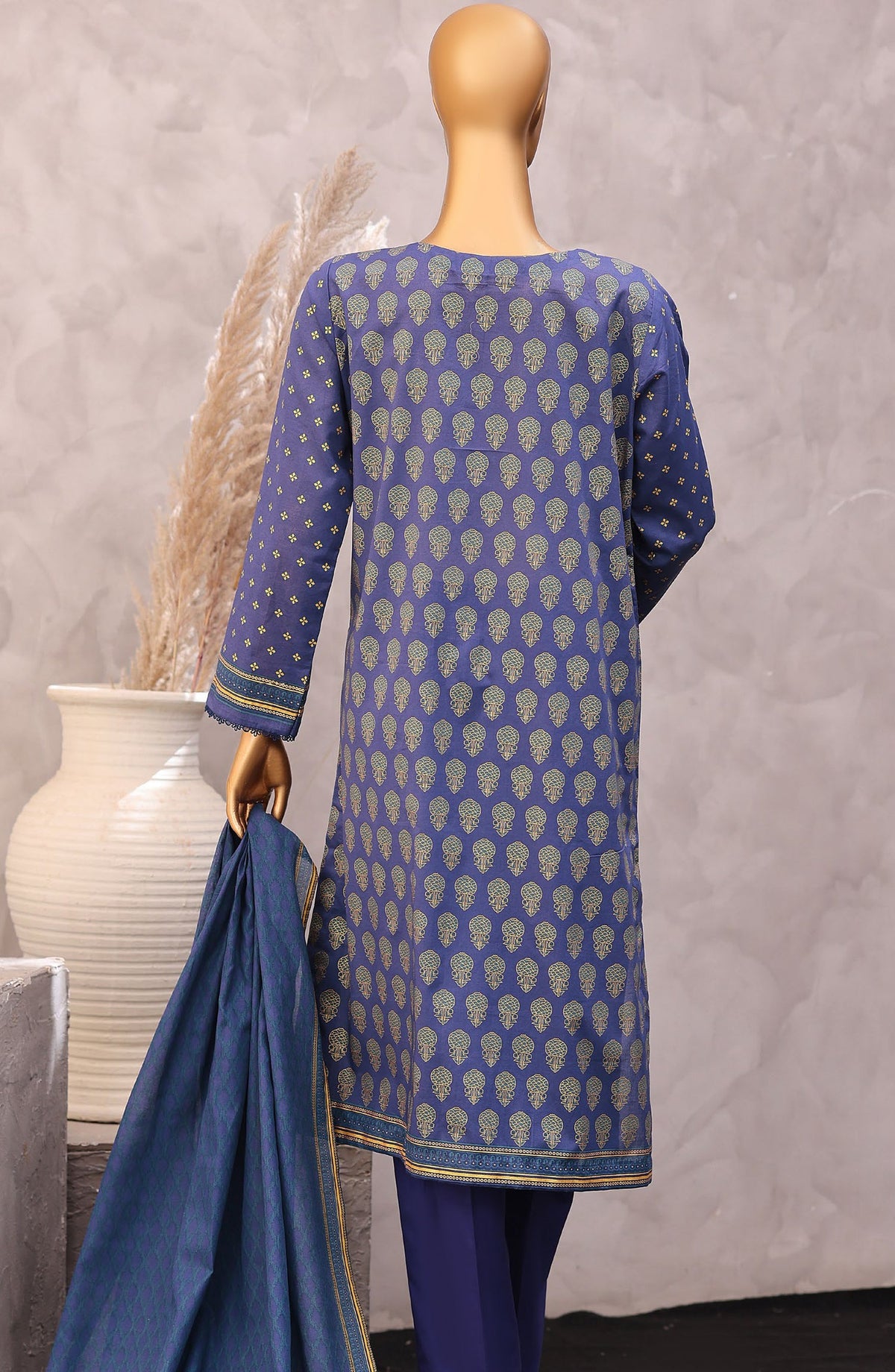 HZ Exclusive Printed Lawn Unstitched 3 Piece Suit - D-04 - HZ26PXL - Blue - Summer Collection