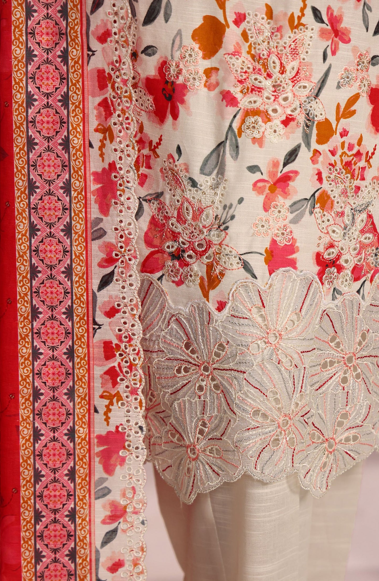 HZ Premium Embroidered Khaddar Unstitched 3 Piece Suit - PKE-3022 - HZ25MIUM - Blossom Mist - Winter Collection