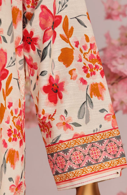 HZ Premium Embroidered Khaddar Unstitched 3 Piece Suit - PKE-3022 - HZ25MIUM - Blossom Mist - Winter Collection