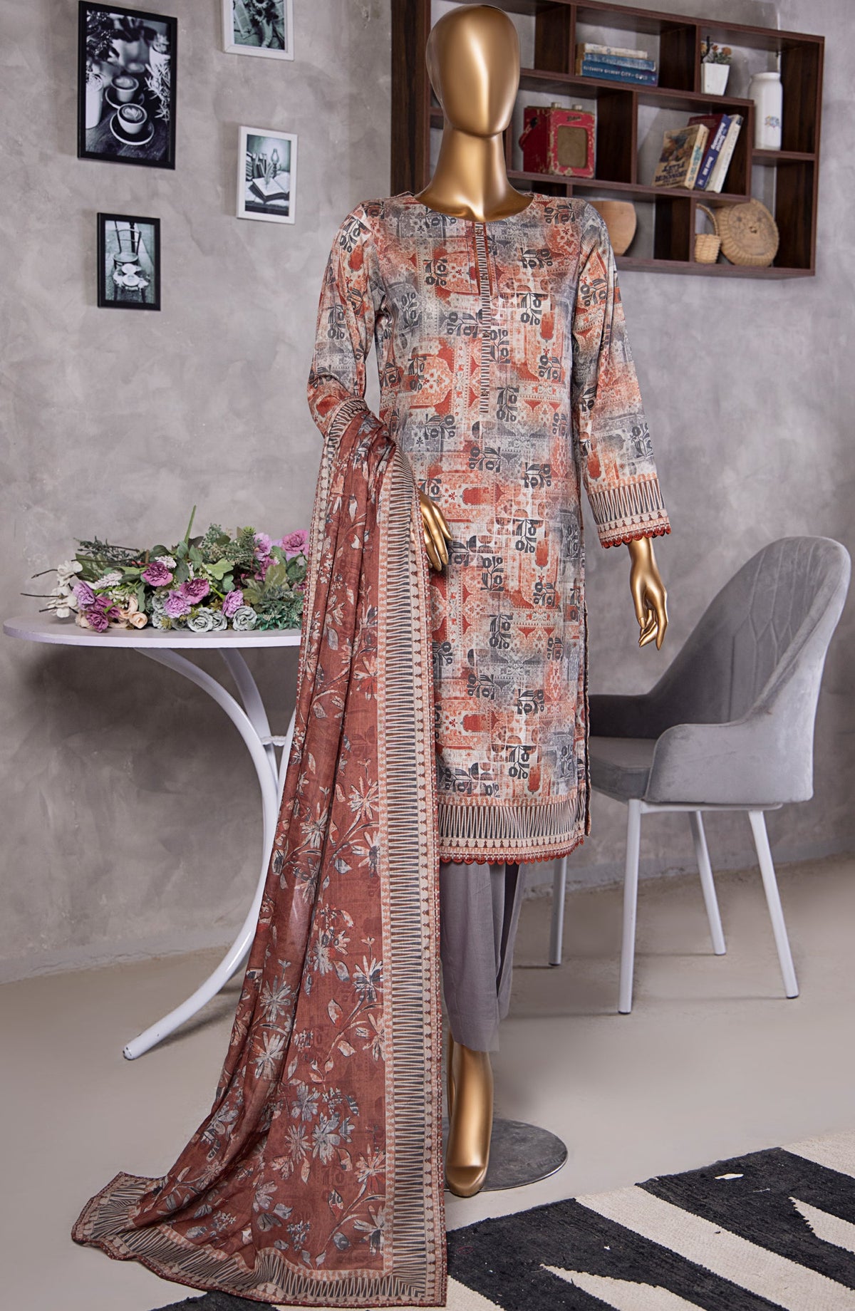 HZ Textile Platinum Digital Printed Lawn Unstitched 3 Piece Suit - PPC-409 - HZ25PLTDP - Multi - Summer Collection