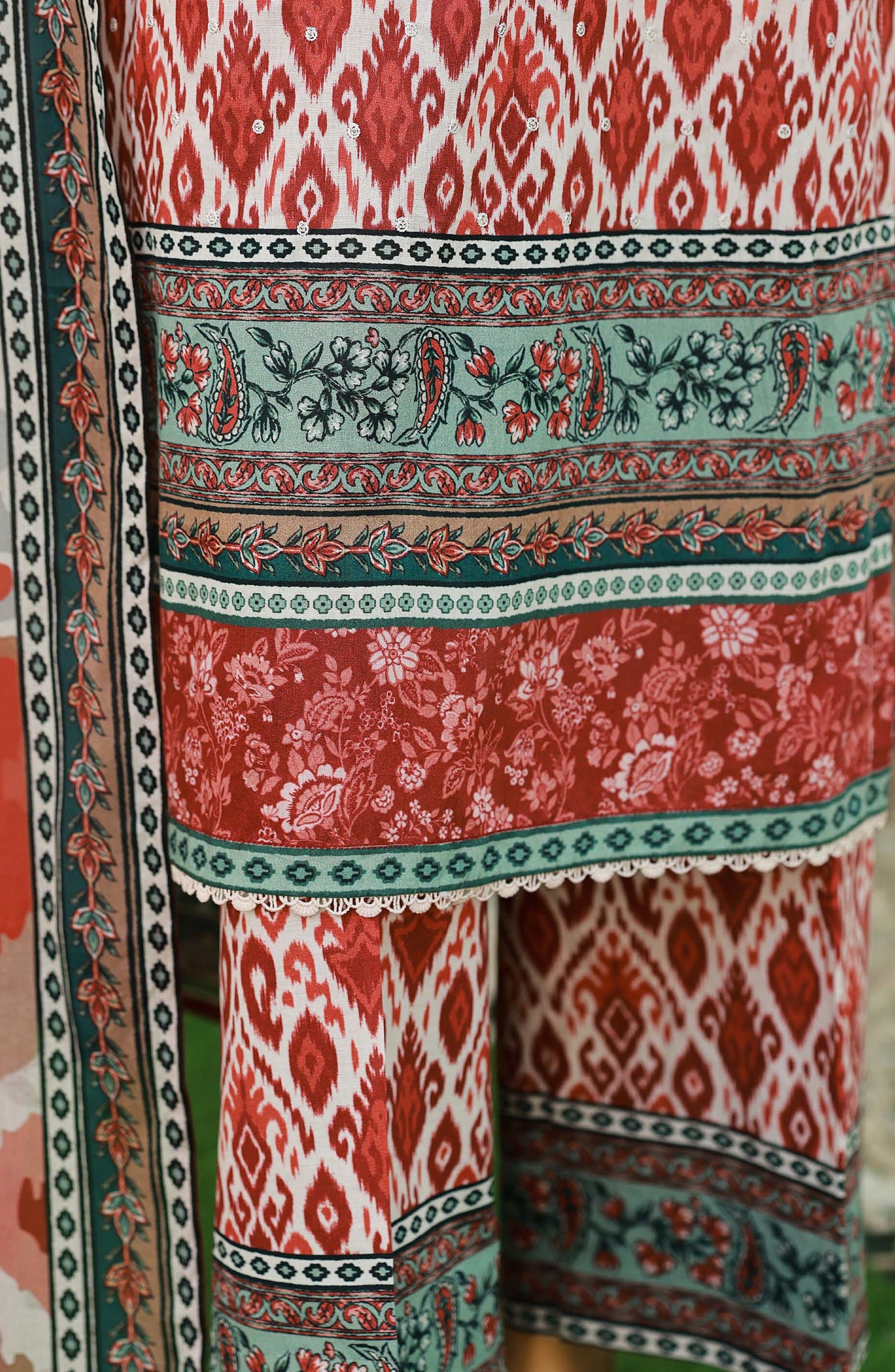 HZ Textiles Elegant Embroidered Lawn Unstitched 3 Piece Suit - Design-10 - HZ26ELGN - Beige - Summer Collection