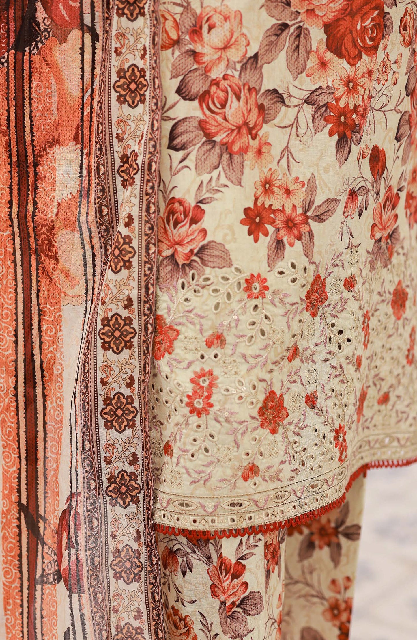 HZ Textiles Elegant Embroidered Lawn Unstitched 3 Piece Suit - Design-08 - HZ26ELGN - Black - Summer Collection
