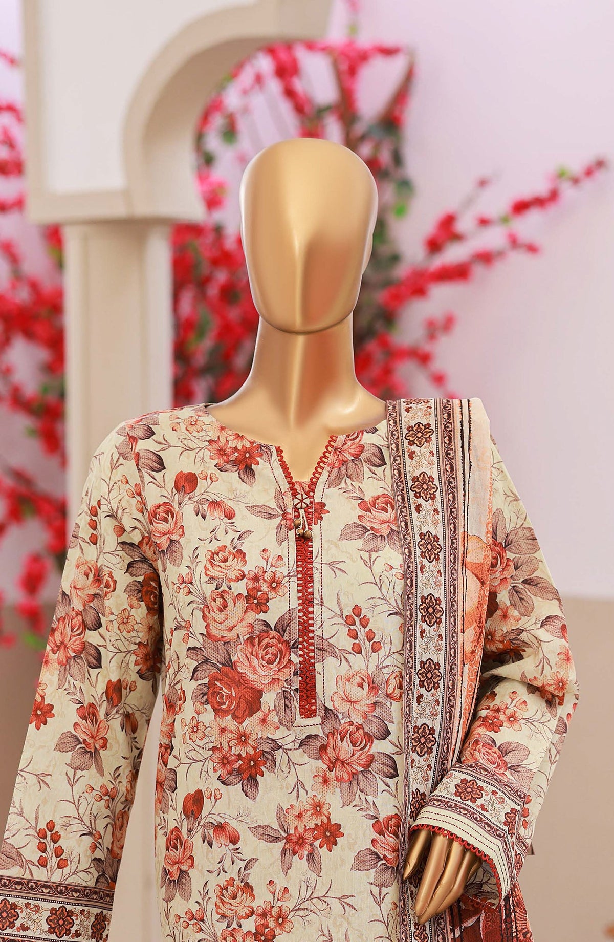 HZ Textiles Elegant Embroidered Lawn Unstitched 3 Piece Suit - Design-08 - HZ26ELGN - Black - Summer Collection