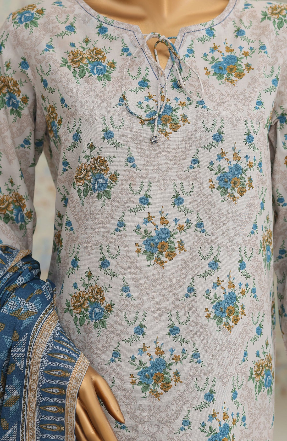 HZ Textile Printed Lawn Unstitched 3 Piece Suit - D-05 - HZ26NTD - Blue - Summer Collection