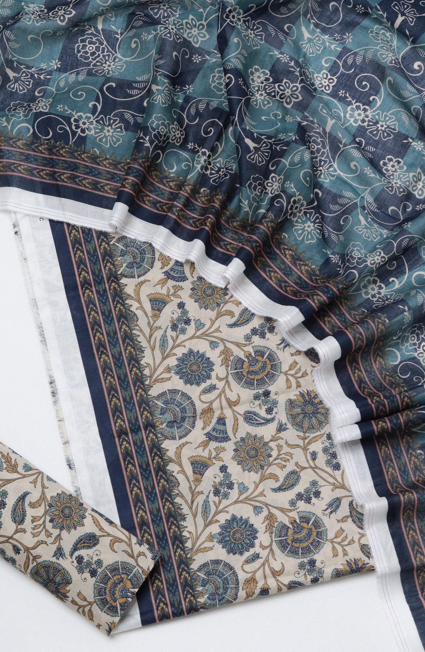 HZ Printed Cambric Unstitched 3 Piece Suit - D-13 - HZ26CMO - Multi - Summer Collection