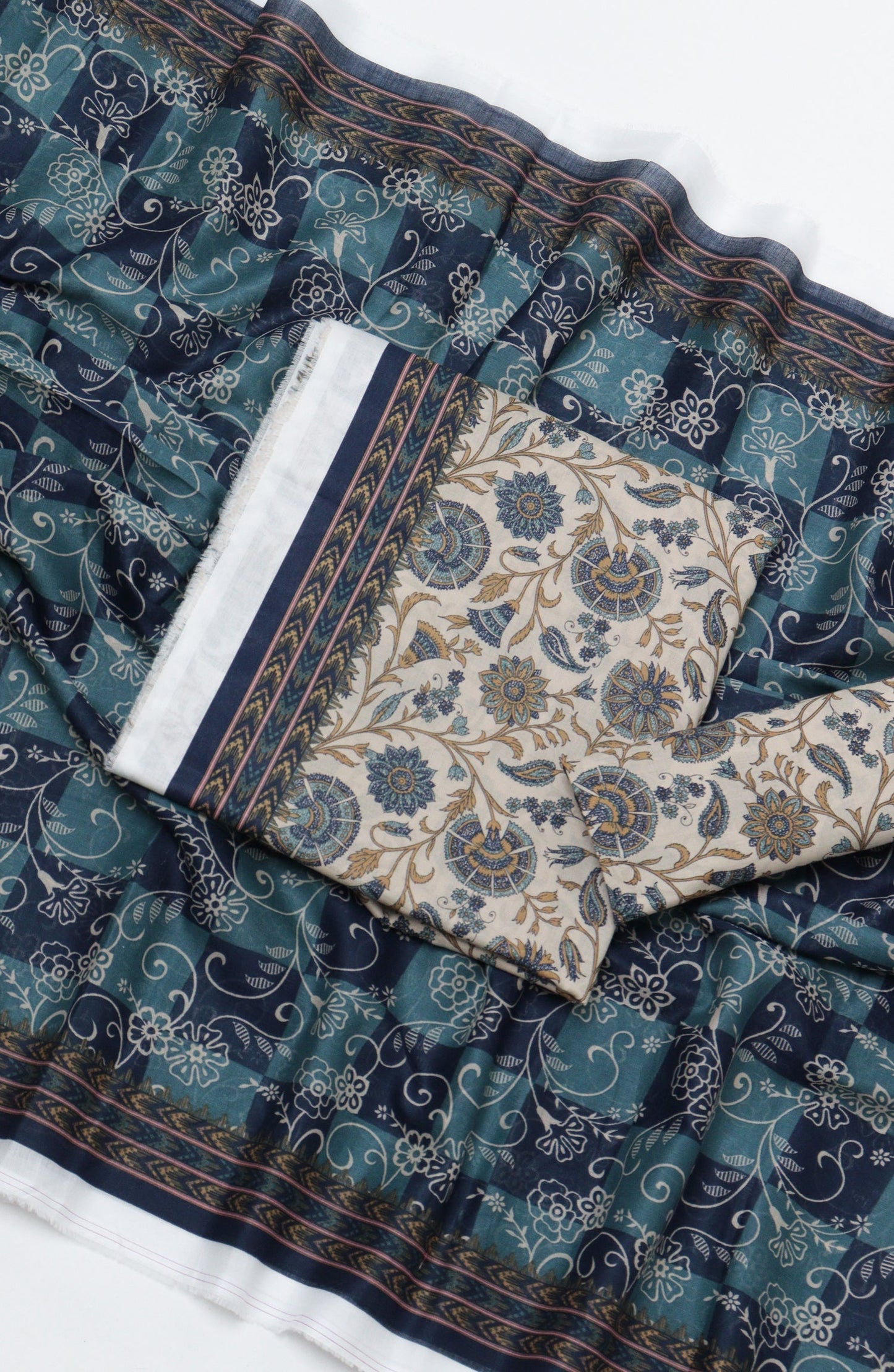 HZ Printed Cambric Unstitched 3 Piece Suit - D-13 - HZ26CMO - Multi - Summer Collection