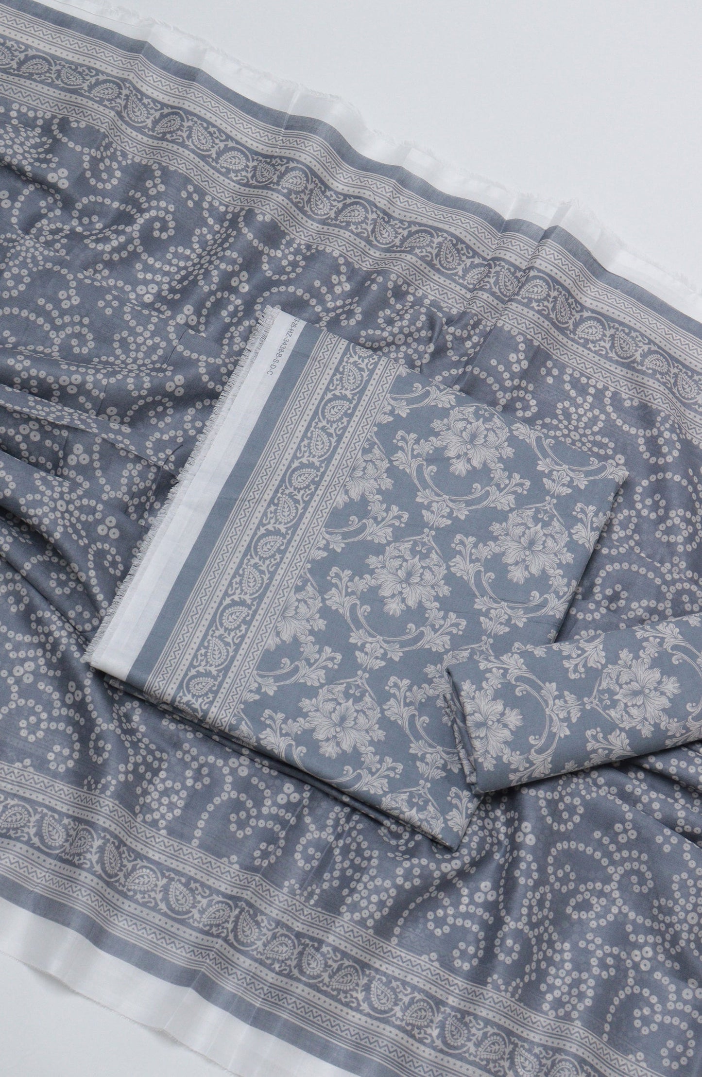 HZ Printed Cambric Unstitched 3 Piece Suit - D-11 - HZ26CMO - Blue - Summer Collection