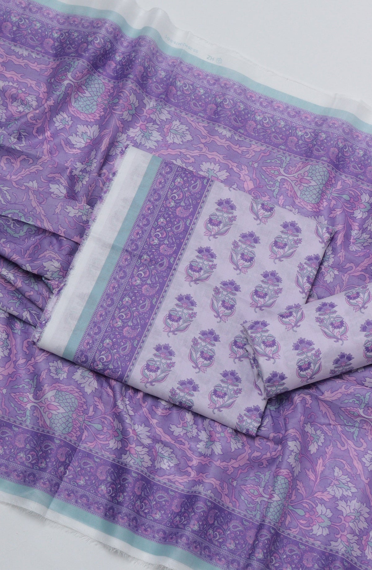 HZ Printed Cambric Unstitched 3 Piece Suit - D-09 - HZ26CMO - Purple - Summer Collection