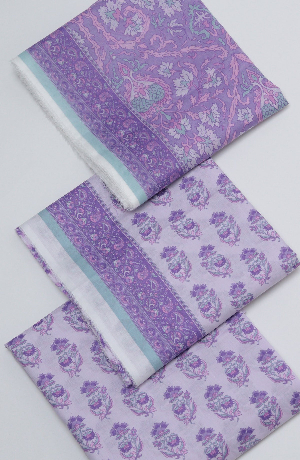 HZ Printed Cambric Unstitched 3 Piece Suit - D-09 - HZ26CMO - Purple - Summer Collection