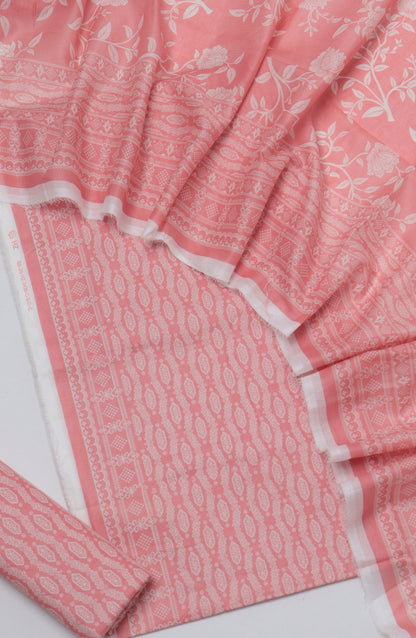 HZ Printed Cambric Unstitched 3 Piece Suit - D-05 - HZ26CMO - Pink - Summer Collection