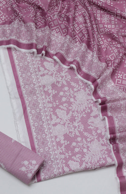 HZ Printed Cambric Unstitched 3 Piece Suit - D-04 - HZ26CMO - Purple - Summer Collection