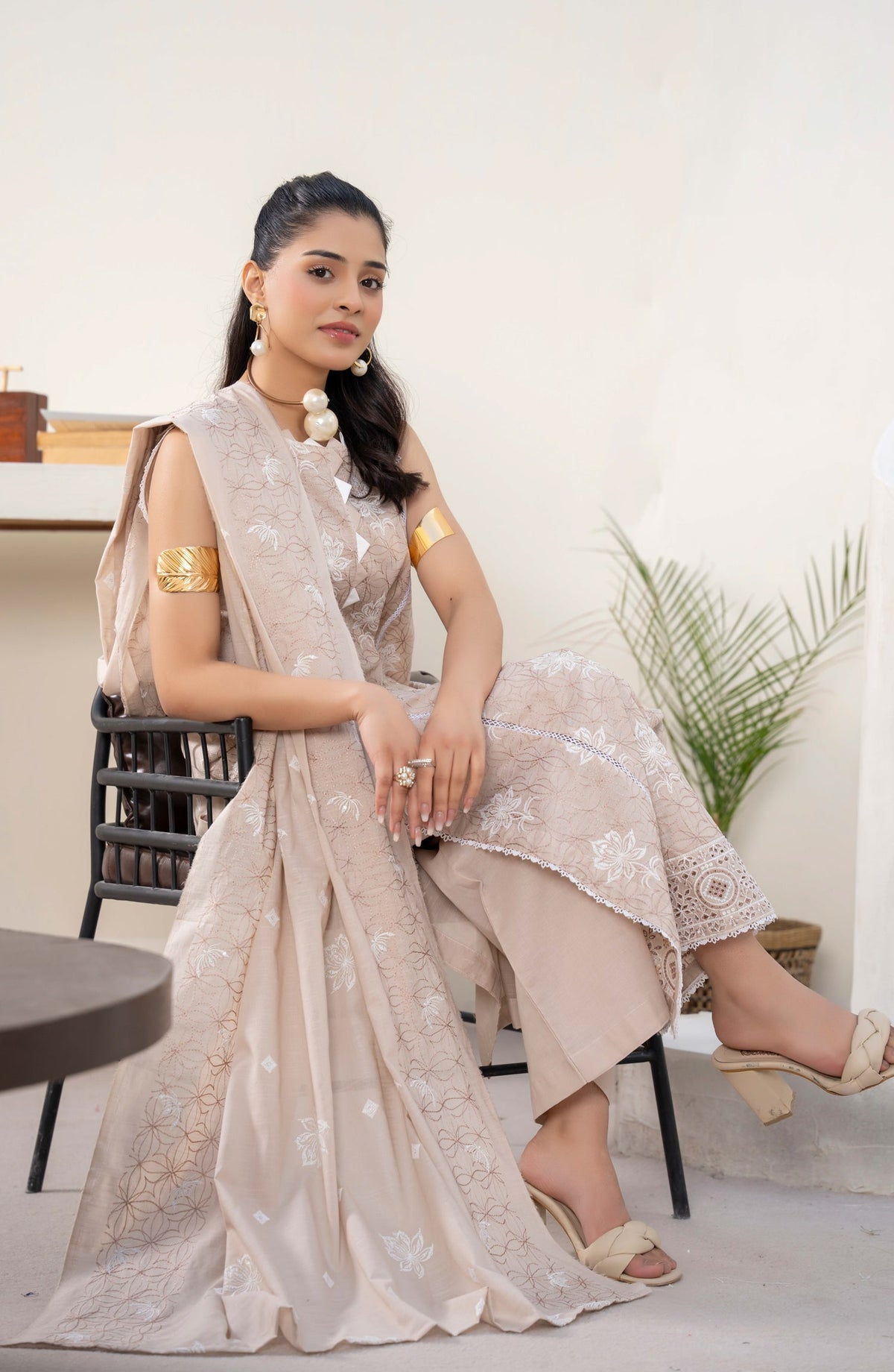 Haya by Aalaya Embroidered Lawn Unstitched 3 Piece Suit - D-03 - ALY26HY - Peach - Summer Collection