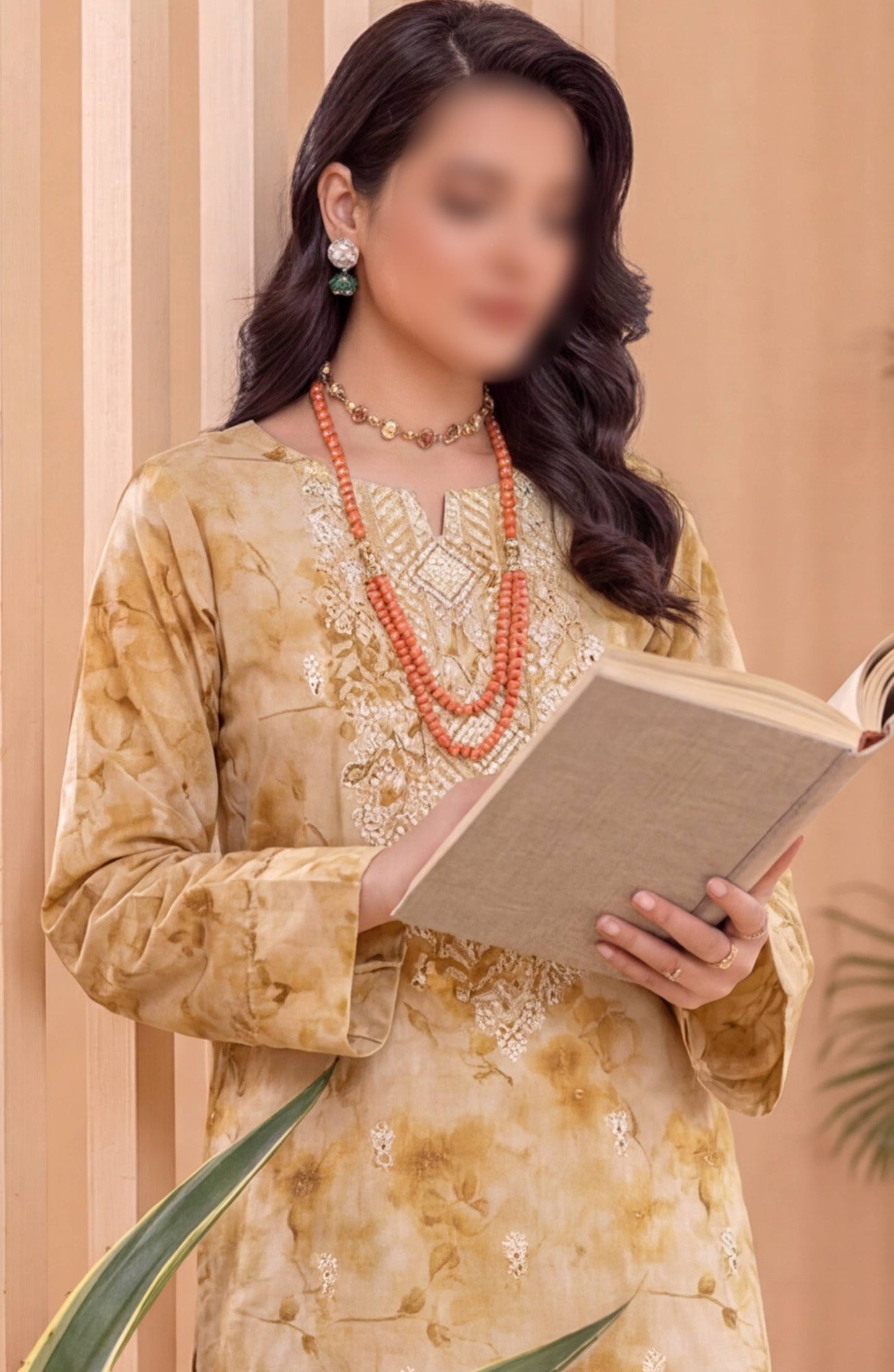 Heritage by Al Karim Embroidered Lawn Unstitched 3 Piece Suit - D-10 - AK26HRT - Yellow - Summer Collection