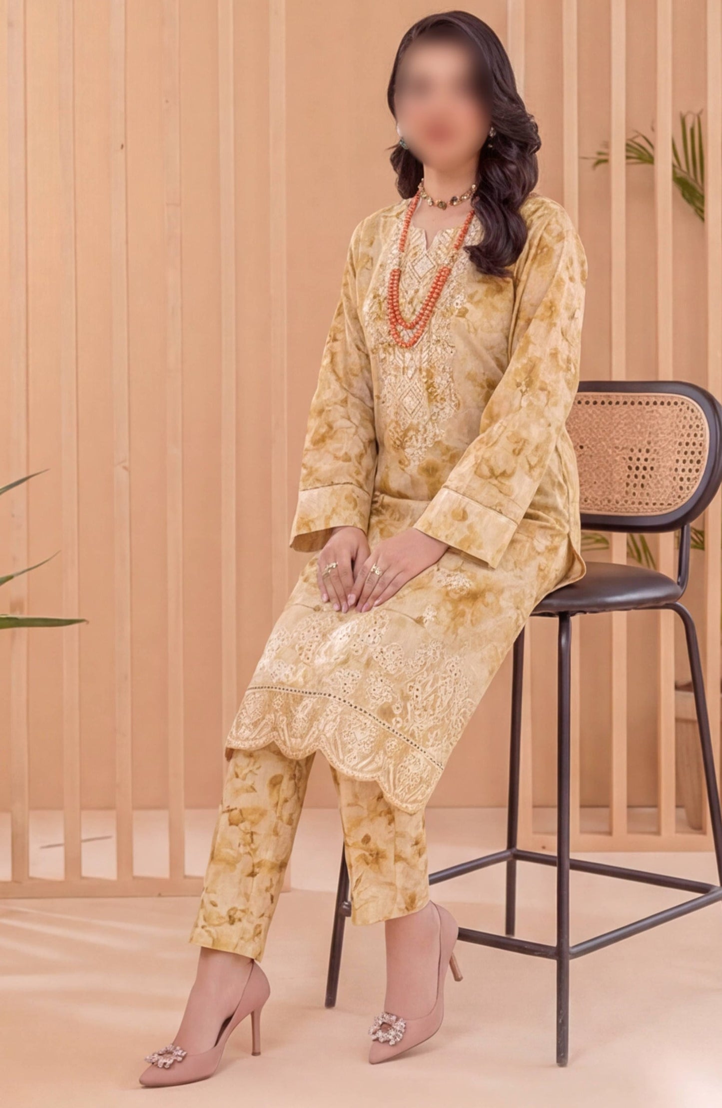 Heritage by Al Karim Embroidered Lawn Unstitched 3 Piece Suit - D-10 - AK26HRT - Yellow - Summer Collection