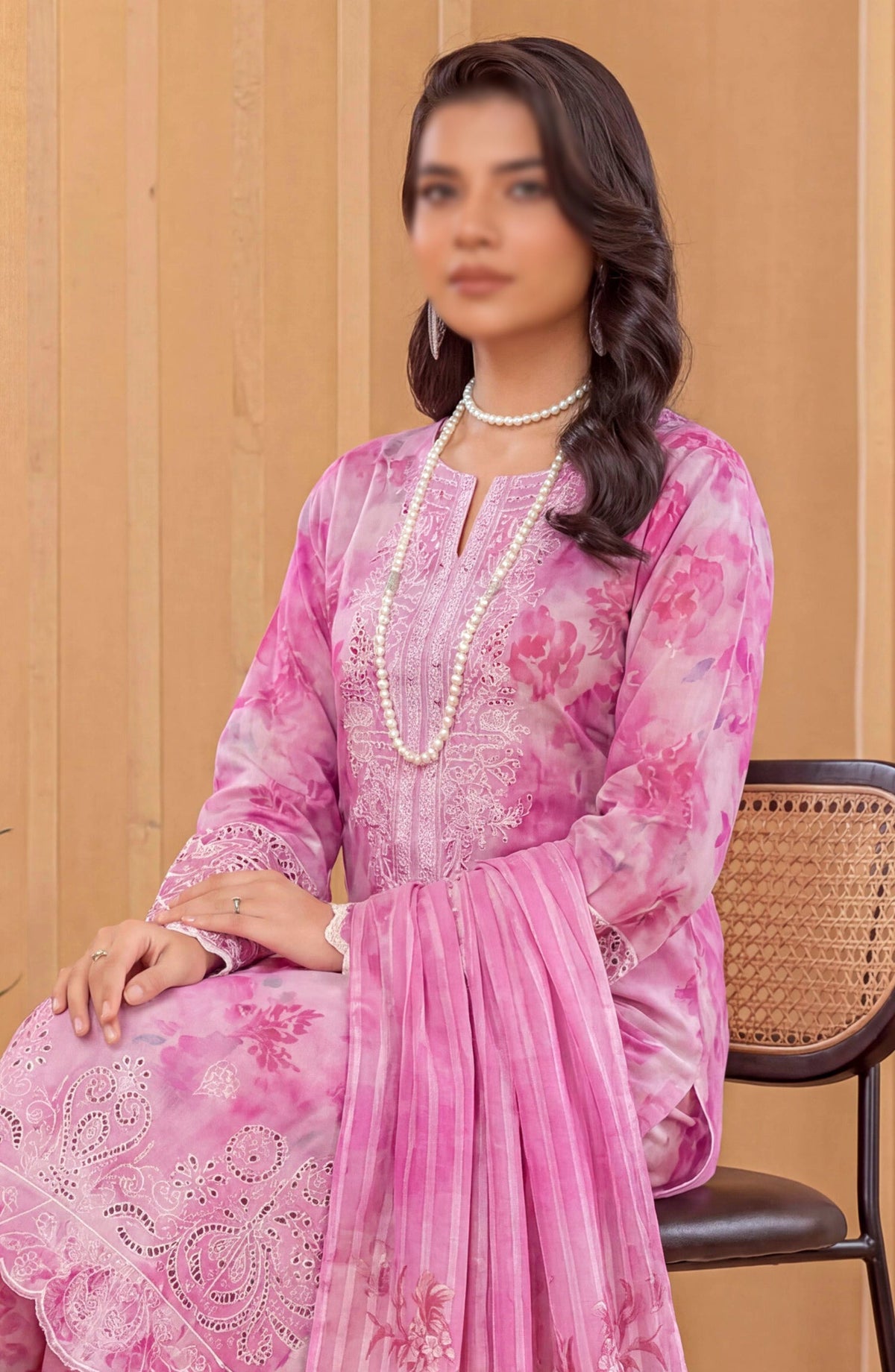Heritage by Embroidered Lawn Unstitched 3 Piece Suit - D-02 - AK26HRT - Pink - Summer Collection