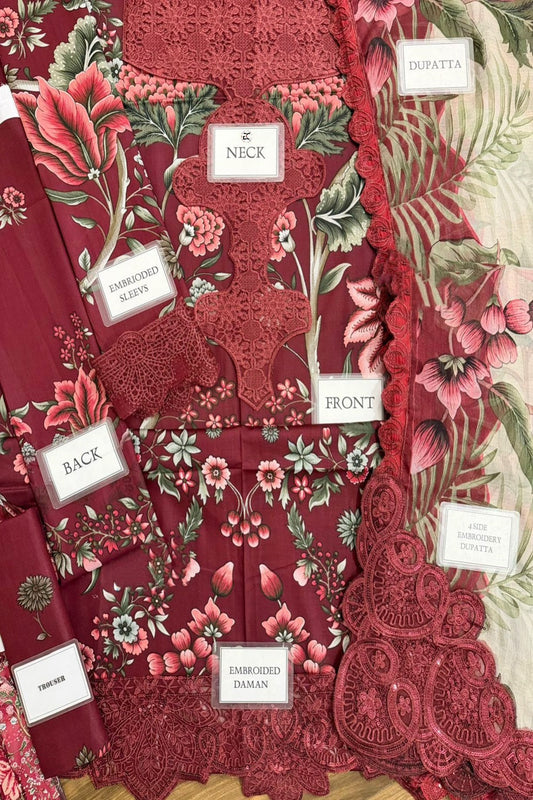 Maria.B Lawn Embroidered & Printed MPT-2709-A - TC-1485