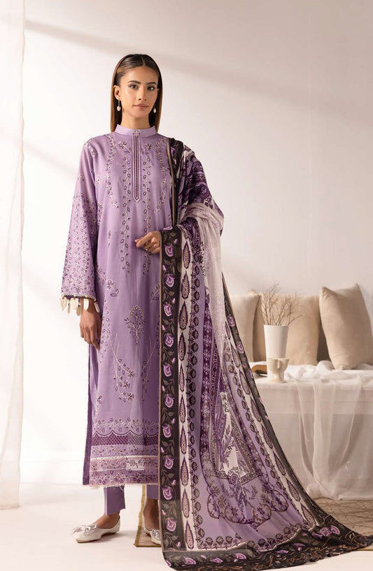 Ibtida by Embroidered Lawn Unstitched 3 Piece Suit - IK-313 - AK26TDA - Purple - Summer Collection