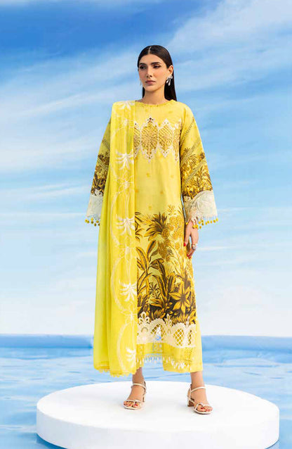 Ivy Bloom by Parishay Embroidered Lawn Unstitched 3 Piece Suit - IB-15 - PS26VB - Yellow - Summer Collection