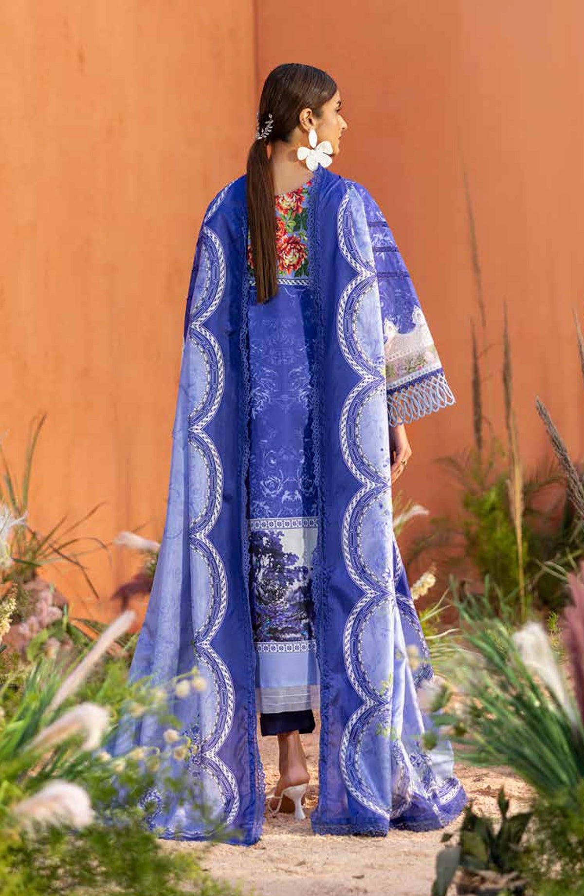 Ivy Bloom by Parishay Embroidered Lawn Unstitched 3 Piece Suit - IB-08 - PS26VB - Blue - Summer Collection