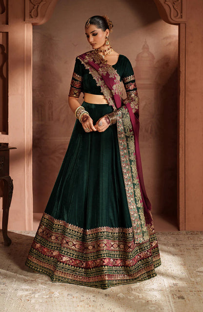 Iznik Raagni Formals Embroidered Velvet Unstitched 3 Piece Suit - IV-65 - IZN25RGN - Green - Winter Collection