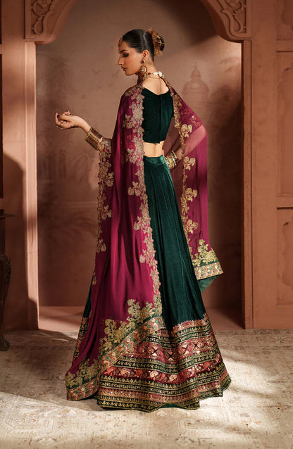 Iznik Raagni Formals Embroidered Velvet Unstitched 3 Piece Suit - IV-65 - IZN25RGN - Green - Winter Collection