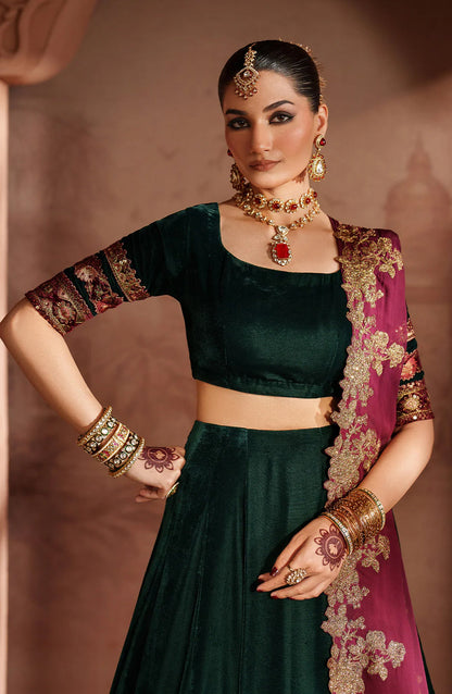 Iznik Raagni Formals Embroidered Velvet Unstitched 3 Piece Suit - IV-65 - IZN25RGN - Green - Winter Collection