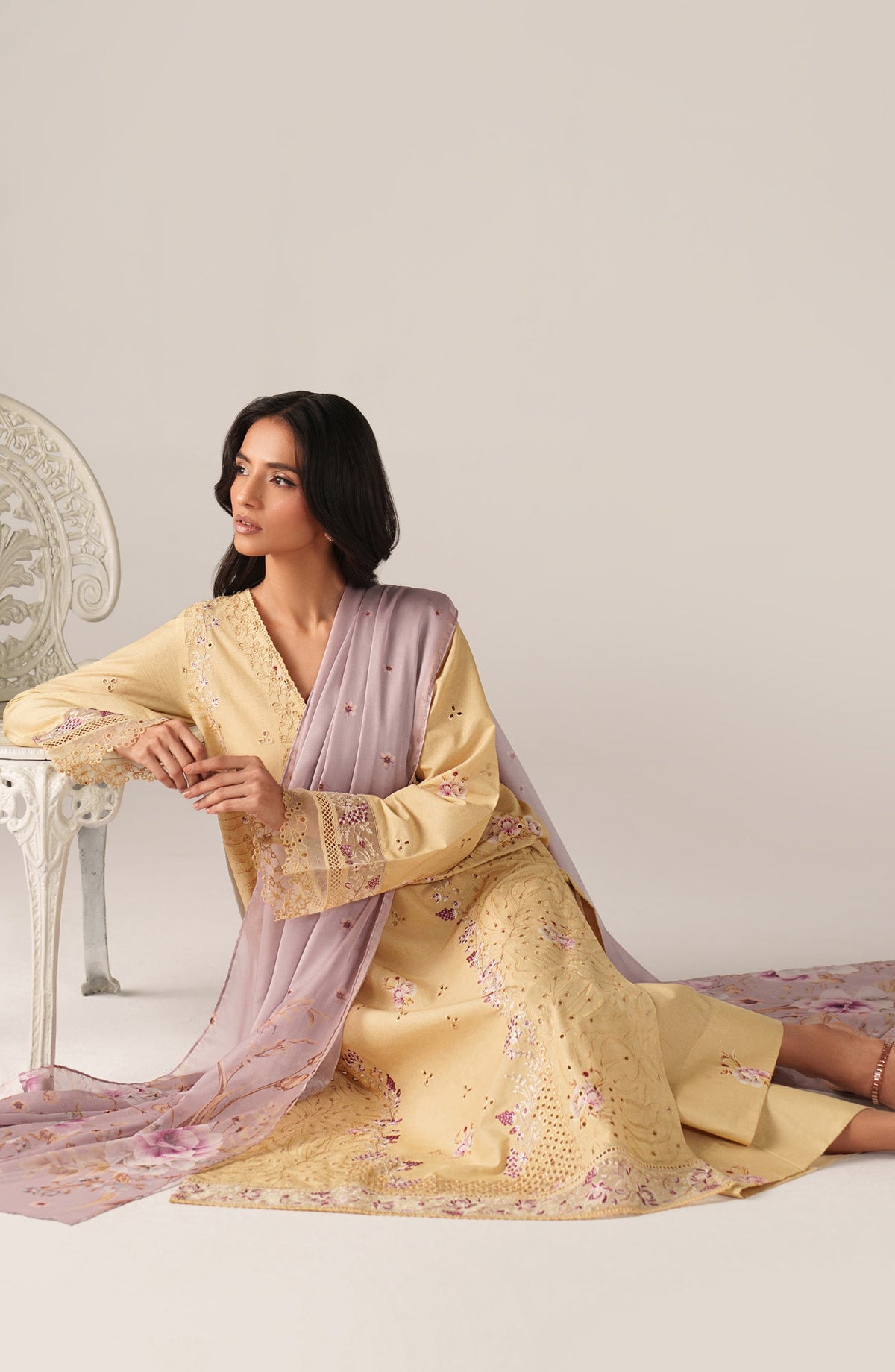 Iznik Embroidered Lawn Unstitched 3 Piece Suit - SS-11 - IZN26SP - Yellow - Spring Summer Collection