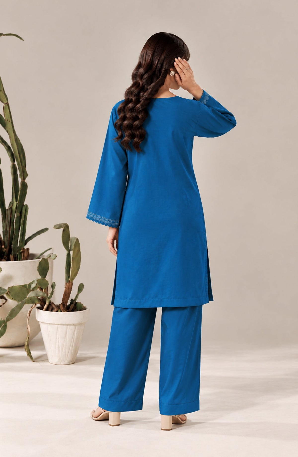 Jannah Noe by Amna Khadija Embroidered Silk Stitched 2 Piece Co-ord Set - JNLS-13 - AM26HON - Blue - Summer Collection