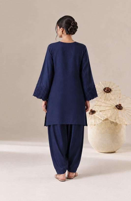 Jannah Noe by Amna Khadija Embroidered Silk Stitched 2 Piece Co-ord Set - JNLS-18 - AM26HON - Blue - Summer Collection