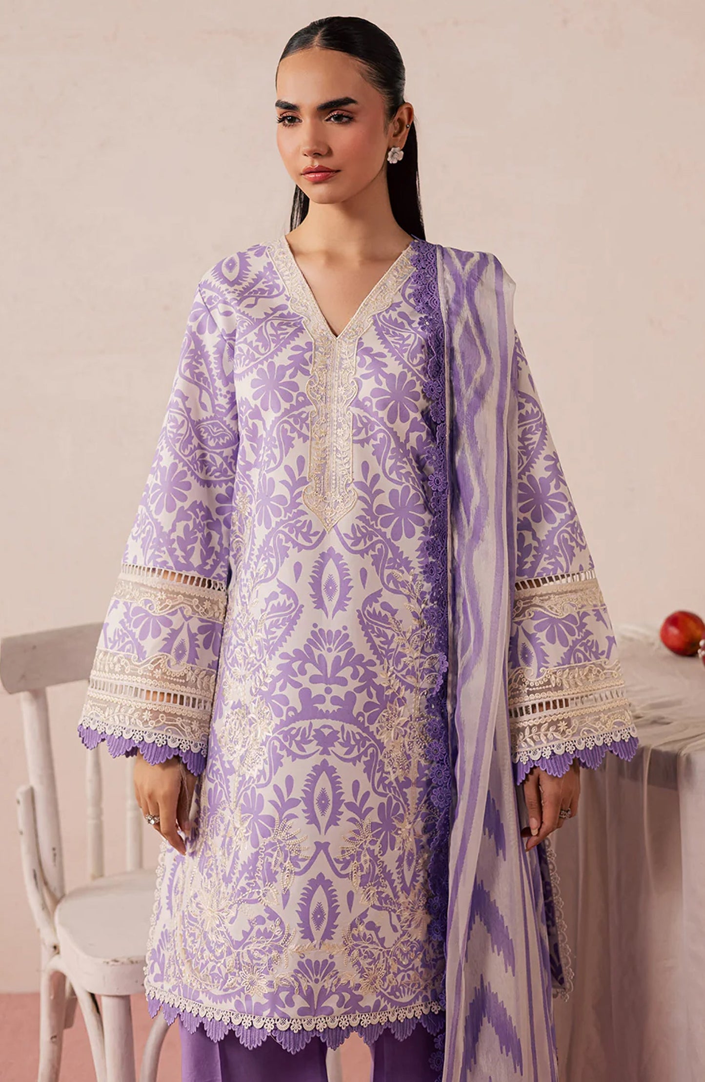 Jahaan by Mahnur Embroidered Lawn Unstitched 3 Piece Suit - MJ-10 - MH26JHN - Purple - Summer Collection