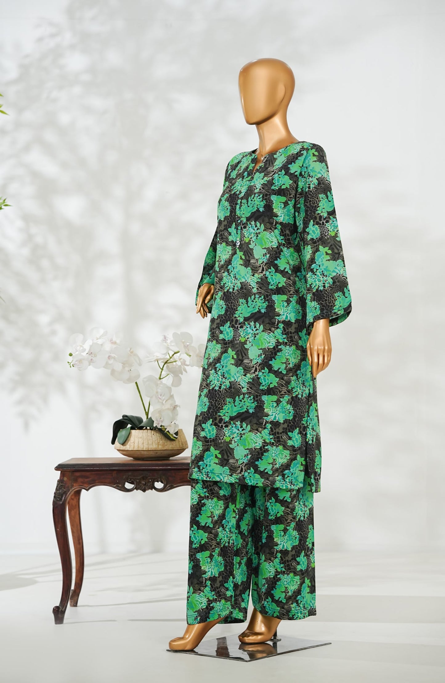 Janaan by Amna Khadija Printed Premium Linen Stitched 2 Piece Set - JDL-08 - AM25JNDL - Green - Casual Collection