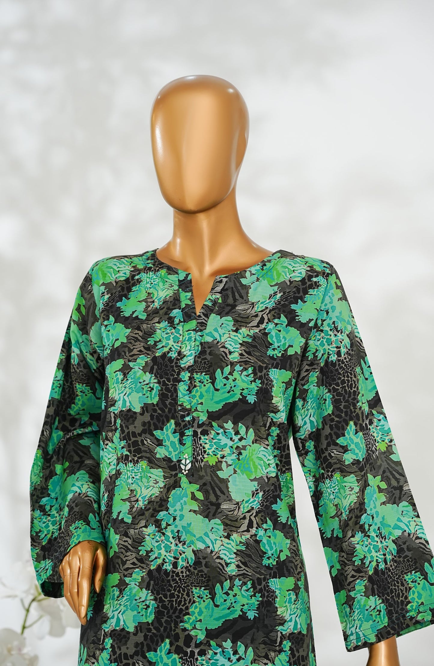 Janaan by Amna Khadija Printed Premium Linen Stitched 2 Piece Set - JDL-08 - AM25JNDL - Green - Casual Collection